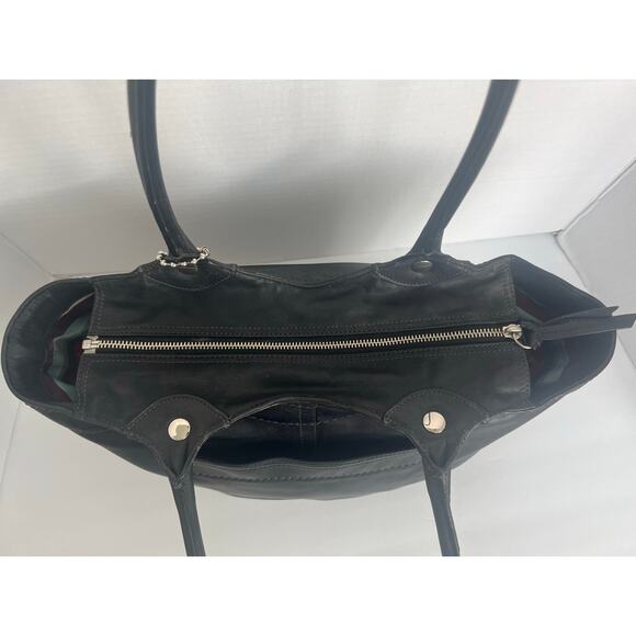 Coach Black Leather Bleecker Legacy Zip Closure Shoulder Handbag Tote Purse - Picture 5 of 11